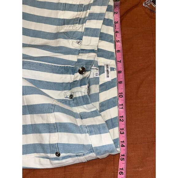 Good American Good Legs Crop Blue/White Stripe Skinny Jeans 12/31 Womens - Picture 6 of 10